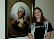 Ashley Pearce with George Washington portrait